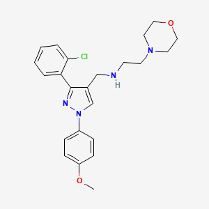 molecular formula C23H27ClN4O2 B4938654 N-{[3-(2-chlorophenyl)-1-(4-methoxyphenyl)-1H-pyrazol-4-yl]methyl}-2-(4-morpholinyl)ethanamine 