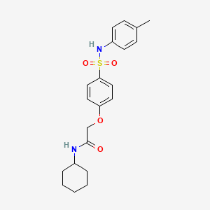 molecular formula C21H26N2O4S B4938659 N-cyclohexyl-2-(4-{[(4-methylphenyl)amino]sulfonyl}phenoxy)acetamide 