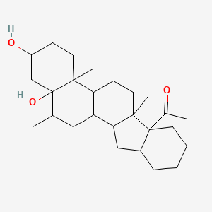 molecular formula C26H42O3 B4938735 1-(2,13a-dihydroxy-4a,6a,13-trimethylicosahydro-6bH-indeno[2,1-a]phenanthren-6b-yl)ethanone 