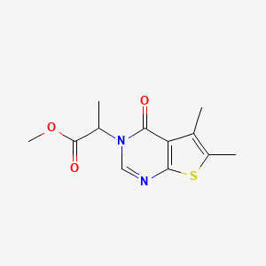 molecular formula C12H14N2O3S B4938755 Methyl 2-(5,6-dimethyl-4-oxothieno[2,3-d]pyrimidin-3-yl)propanoate 