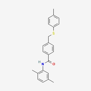 molecular formula C23H23NOS B4938835 N-(2,5-dimethylphenyl)-4-{[(4-methylphenyl)thio]methyl}benzamide 