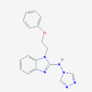 molecular formula C17H16N6O B493884 N-[1-(2-PHENOXYETHYL)-1H-1,3-BENZIMIDAZOL-2-YL]-N-(4H-1,2,4-TRIAZOL-4-YL)AMINE 
