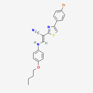 molecular formula C22H20BrN3OS B4938845 2-[4-(4-bromophenyl)-1,3-thiazol-2-yl]-3-[(4-butoxyphenyl)amino]acrylonitrile 