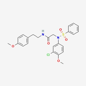 molecular formula C24H25ClN2O5S B4938858 N~2~-(3-chloro-4-methoxyphenyl)-N~1~-[2-(4-methoxyphenyl)ethyl]-N~2~-(phenylsulfonyl)glycinamide 