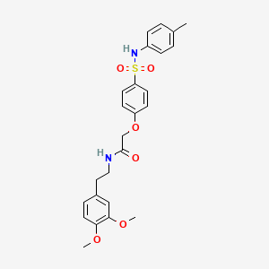 molecular formula C25H28N2O6S B4938918 N-[2-(3,4-dimethoxyphenyl)ethyl]-2-(4-{[(4-methylphenyl)amino]sulfonyl}phenoxy)acetamide 