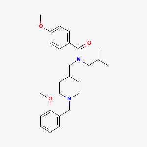molecular formula C26H36N2O3 B4938954 N-isobutyl-4-methoxy-N-{[1-(2-methoxybenzyl)-4-piperidinyl]methyl}benzamide 