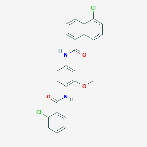 molecular formula C25H18Cl2N2O3 B4939009 5-chloro-N-{4-[(2-chlorobenzoyl)amino]-3-methoxyphenyl}-1-naphthamide 