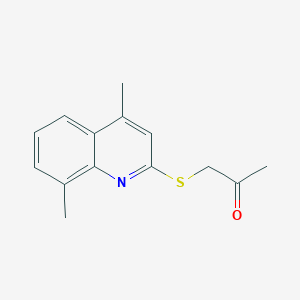 molecular formula C14H15NOS B4939028 1-(4,8-Dimethylquinolin-2-yl)sulfanylpropan-2-one 