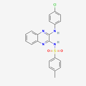molecular formula C21H17ClN4O2S B4939116 N-[3-(4-chloroanilino)quinoxalin-2-yl]-4-methylbenzenesulfonamide 