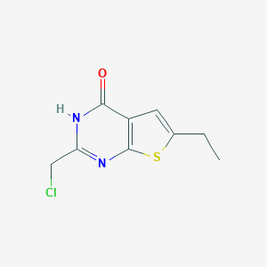 molecular formula C9H9ClN2OS B493912 2-(chloromethyl)-6-ethylthieno[2,3-d]pyrimidin-4(3H)-one CAS No. 91225-68-2
