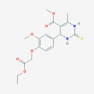 molecular formula C18H22N2O6S B4939154 METHYL 4-[4-(2-ETHOXY-2-OXOETHOXY)-3-METHOXYPHENYL]-6-METHYL-2-SULFANYLIDENE-1,2,3,4-TETRAHYDROPYRIMIDINE-5-CARBOXYLATE 