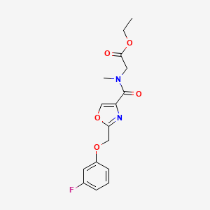 molecular formula C16H17FN2O5 B4939187 ethyl N-({2-[(3-fluorophenoxy)methyl]-1,3-oxazol-4-yl}carbonyl)-N-methylglycinate 