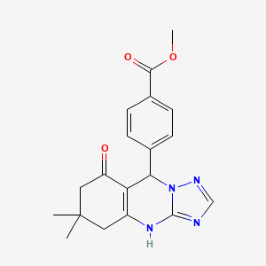 molecular formula C19H20N4O3 B4939228 methyl 4-(6,6-dimethyl-8-oxo-4,5,6,7,8,9-hexahydro[1,2,4]triazolo[5,1-b]quinazolin-9-yl)benzoate 