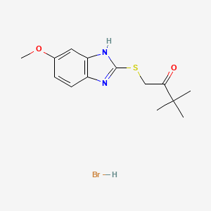 molecular formula C14H19BrN2O2S B4939232 1-[(6-methoxy-1H-benzimidazol-2-yl)sulfanyl]-3,3-dimethylbutan-2-one;hydrobromide 