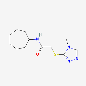 molecular formula C12H20N4OS B4939308 N-cycloheptyl-2-[(4-methyl-4H-1,2,4-triazol-3-yl)sulfanyl]acetamide 