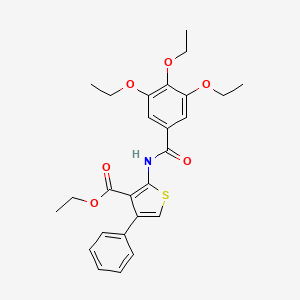 molecular formula C26H29NO6S B4939351 Ethyl 4-phenyl-2-[(3,4,5-triethoxyphenyl)carbonylamino]thiophene-3-carboxylate 