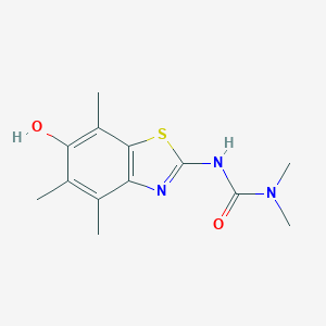 molecular formula C13H17N3O2S B049394 Urea, N-(6-hydroxy-4,5,7-trimethyl-2-benzothiazolyl)-N,N-dimethyl- CAS No. 120164-70-7