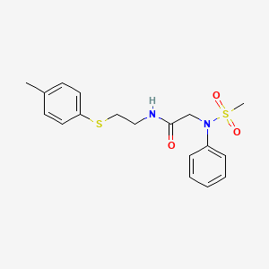 molecular formula C18H22N2O3S2 B4939400 N~1~-{2-[(4-methylphenyl)thio]ethyl}-N~2~-(methylsulfonyl)-N~2~-phenylglycinamide 
