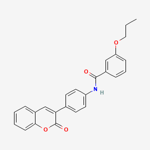 molecular formula C25H21NO4 B4939451 N-[4-(2-oxo-2H-chromen-3-yl)phenyl]-3-propoxybenzamide 