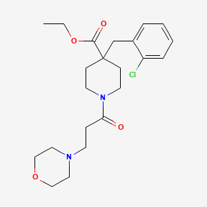 molecular formula C22H31ClN2O4 B4939457 Ethyl 4-[(2-chlorophenyl)methyl]-1-(3-morpholin-4-ylpropanoyl)piperidine-4-carboxylate 