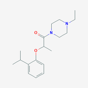 molecular formula C18H28N2O2 B4939481 1-(4-Ethylpiperazin-1-yl)-2-[2-(propan-2-yl)phenoxy]propan-1-one 