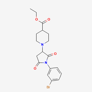 molecular formula C18H21BrN2O4 B4939486 ethyl 1-[1-(3-bromophenyl)-2,5-dioxo-3-pyrrolidinyl]-4-piperidinecarboxylate 