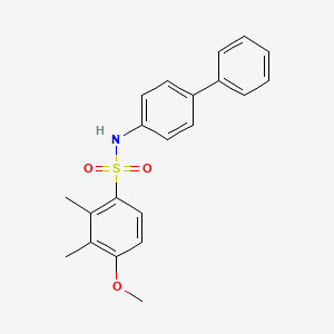 molecular formula C21H21NO3S B4939600 N-{[1,1'-biphenyl]-4-yl}-4-methoxy-2,3-dimethylbenzene-1-sulfonamide 