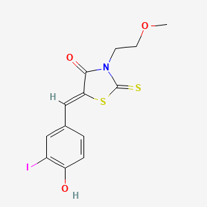 molecular formula C13H12INO3S2 B4939664 5-(4-hydroxy-3-iodobenzylidene)-3-(2-methoxyethyl)-2-thioxo-1,3-thiazolidin-4-one 