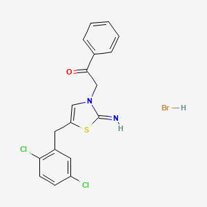 molecular formula C18H15BrCl2N2OS B4939670 2-[5-(2,5-dichlorobenzyl)-2-imino-1,3-thiazol-3(2H)-yl]-1-phenylethanone hydrobromide 