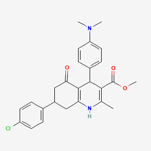 molecular formula C26H27ClN2O3 B4939677 Methyl 7-(4-chlorophenyl)-4-[4-(dimethylamino)phenyl]-2-methyl-5-oxo-1,4,5,6,7,8-hexahydroquinoline-3-carboxylate 