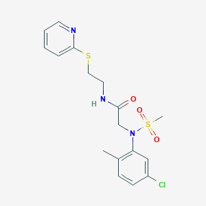 molecular formula C17H20ClN3O3S2 B4939682 N~2~-(5-Chloro-2-methylphenyl)-N~2~-(methanesulfonyl)-N-{2-[(pyridin-2-yl)sulfanyl]ethyl}glycinamide CAS No. 6384-42-5