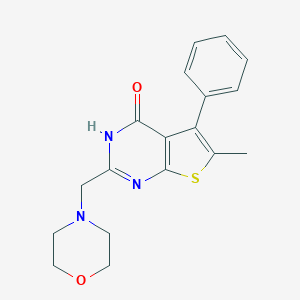 molecular formula C18H19N3O2S B493969 6-methyl-2-(4-morpholinylmethyl)-5-phenylthieno[2,3-d]pyrimidin-4(3H)-one 
