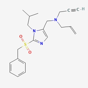 molecular formula C21H27N3O2S B4939721 N-{[2-(benzylsulfonyl)-1-isobutyl-1H-imidazol-5-yl]methyl}-N-2-propyn-1-yl-2-propen-1-amine 