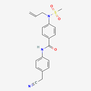 molecular formula C19H19N3O3S B4939804 4-[allyl(methylsulfonyl)amino]-N-[4-(cyanomethyl)phenyl]benzamide 
