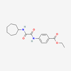 molecular formula C18H24N2O4 B4939814 Ethyl 4-[[2-(cycloheptylamino)-2-oxoacetyl]amino]benzoate 