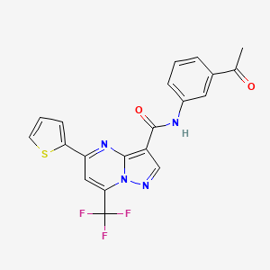 molecular formula C20H13F3N4O2S B4939925 N-(3-acetylphenyl)-5-thiophen-2-yl-7-(trifluoromethyl)pyrazolo[1,5-a]pyrimidine-3-carboxamide 