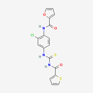 molecular formula C17H12ClN3O3S2 B4940042 N-[2-chloro-4-({[(2-thienylcarbonyl)amino]carbonothioyl}amino)phenyl]-2-furamide 