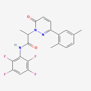 molecular formula C21H17F4N3O2 B4940087 2-[3-(2,5-dimethylphenyl)-6-oxopyridazin-1(6H)-yl]-N-(2,3,5,6-tetrafluorophenyl)propanamide 