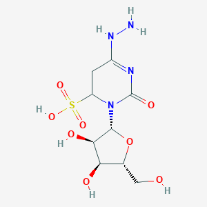 molecular formula C9H16N4O8S B049401 3-[(2R,3R,4S,5R)-3,4-dihydroxy-5-(hydroxymethyl)oxolan-2-yl]-6-hydrazinyl-2-oxo-4,5-dihydropyrimidine-4-sulfonic acid CAS No. 114691-29-1