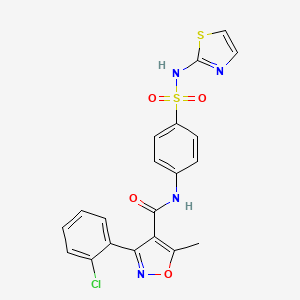 molecular formula C20H15ClN4O4S2 B4940167 3-(2-chlorophenyl)-5-methyl-N-{4-[(1,3-thiazol-2-ylamino)sulfonyl]phenyl}-4-isoxazolecarboxamide 
