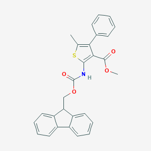 molecular formula C28H23NO4S B494018 methyl 2-{[(9H-fluoren-9-ylmethoxy)carbonyl]amino}-5-methyl-4-phenyl-3-thiophenecarboxylate 