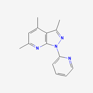 molecular formula C14H14N4 B4940264 3,4,6-trimethyl-1-(pyridin-2-yl)-1H-pyrazolo[3,4-b]pyridine 