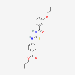 molecular formula C21H24N2O4S B4940288 Propyl 4-({[(3-propoxyphenyl)carbonyl]carbamothioyl}amino)benzoate 