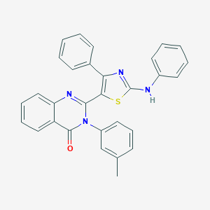 molecular formula C30H22N4OS B494029 2-(2-anilino-4-phenyl-1,3-thiazol-5-yl)-3-(3-methylphenyl)-4(3H)-quinazolinone 