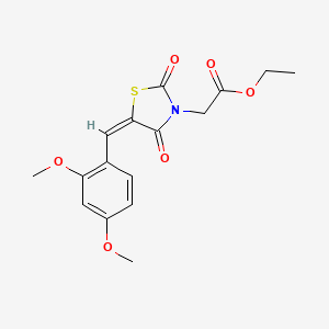 molecular formula C16H17NO6S B4940342 ethyl [(5E)-5-(2,4-dimethoxybenzylidene)-2,4-dioxo-1,3-thiazolidin-3-yl]acetate 