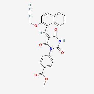 molecular formula C26H18N2O6 B4940420 methyl 4-[(5E)-2,4,6-trioxo-5-[(2-prop-2-ynoxynaphthalen-1-yl)methylidene]-1,3-diazinan-1-yl]benzoate 