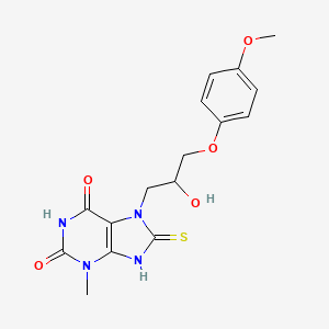molecular formula C16H18N4O5S B4940449 7-[2-hydroxy-3-(4-methoxyphenoxy)propyl]-3-methyl-8-sulfanylidene-9H-purine-2,6-dione 