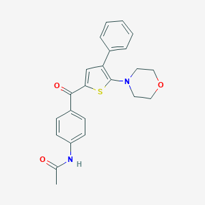 molecular formula C23H22N2O3S B494047 N-(4-{[5-(4-morpholinyl)-4-phenyl-2-thienyl]carbonyl}phenyl)acetamide 