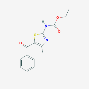 molecular formula C15H16N2O3S B494053 Ethyl 4-methyl-5-(4-methylbenzoyl)-1,3-thiazol-2-ylcarbamate 