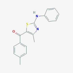 molecular formula C18H16N2OS B494054 (2-Anilino-4-methyl-1,3-thiazol-5-yl)(4-methylphenyl)methanone 
